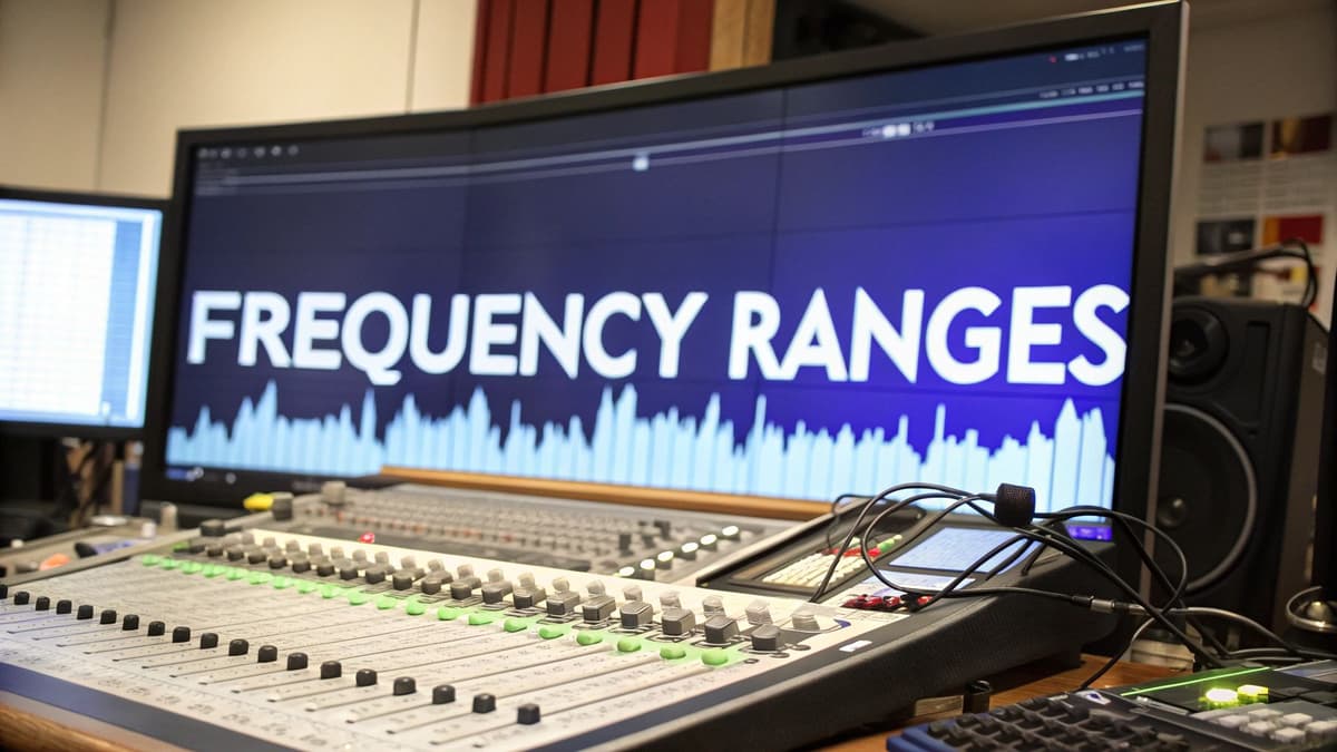 A professional sound engineer adjusting knobs on a digital mixing console during a live performance.