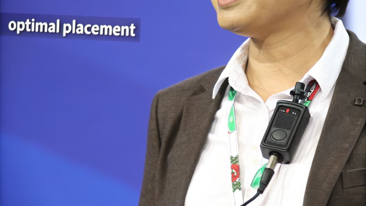 Wireless microphone setup at a live concert